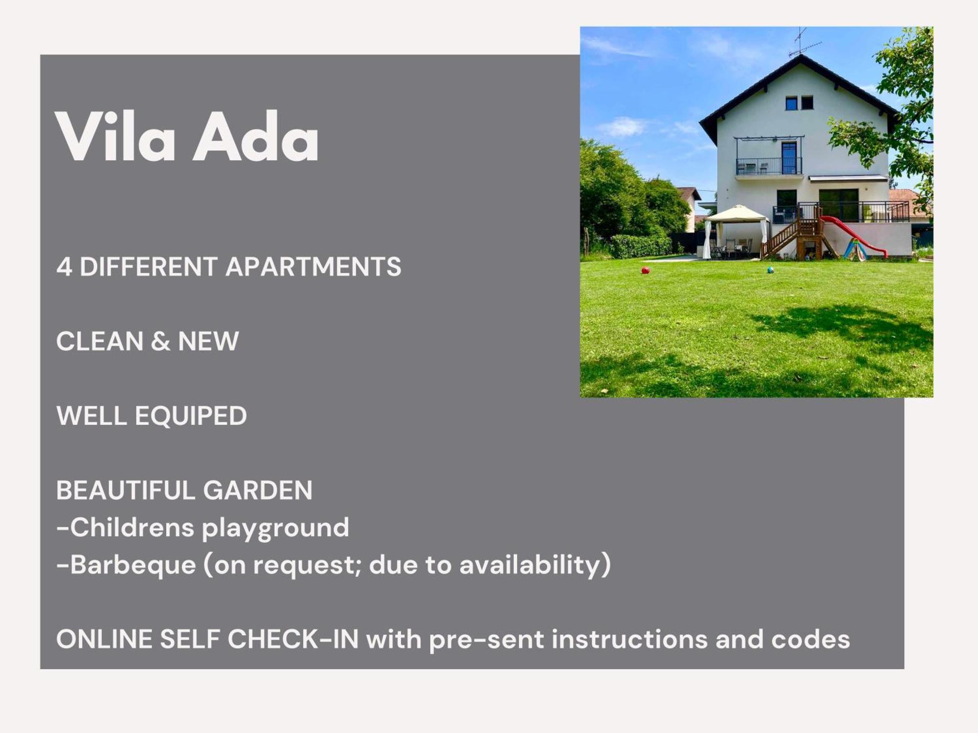 Vila Ada - Big Garden - 4 New Quiet Apartments - Free Parking 卢布尔雅那 外观 照片